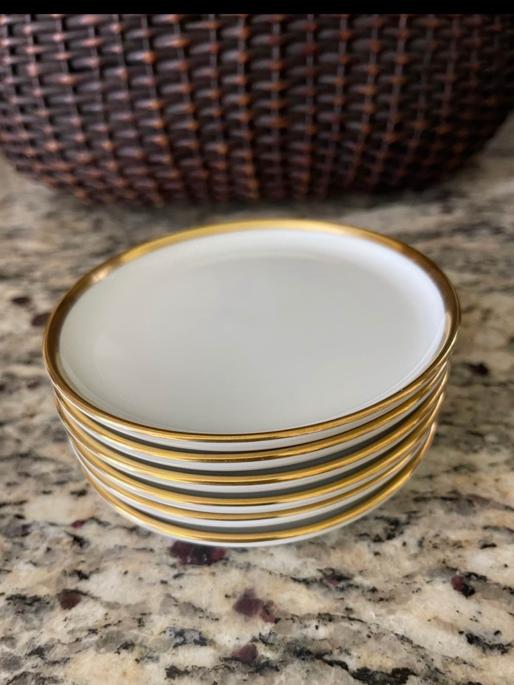Butter Pats Fürstenberg Germany – Set of 6 Gold Rim